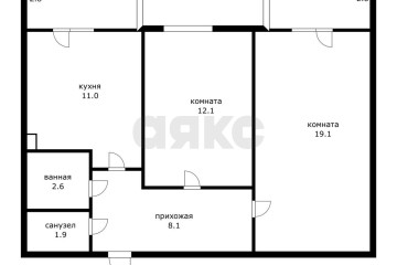 Фото №1: 2-комнатная квартира 54 м² - Адыгейск, ул. Эдепсукайская, 1/6
