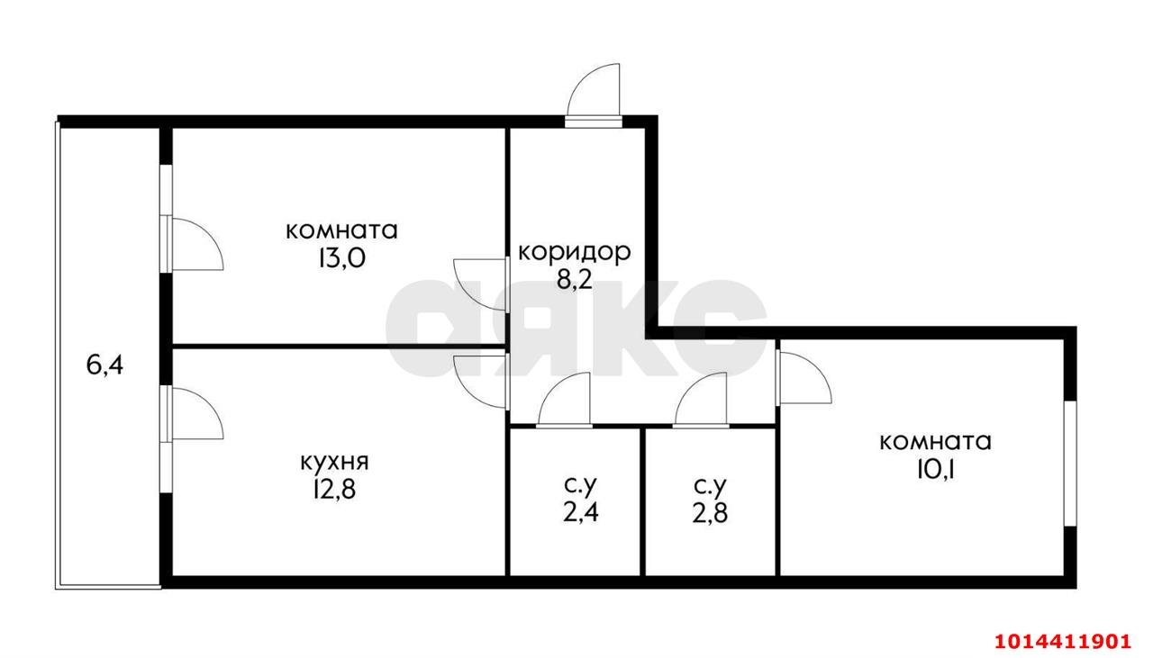 Фото №8: 2-комнатная квартира 55 м² - Краснодар, жилой комплекс Самолёт-2, ул. Западный Обход, 57к1