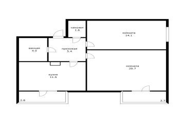 Фото №1: 2-комнатная квартира 57 м² - Адыгейск, ул. Фрунзе, 1