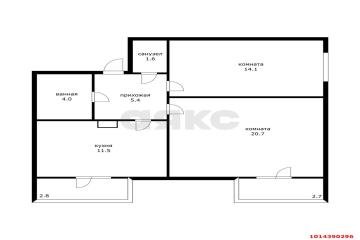 Фото №1: 2-комнатная квартира 57 м² - Адыгейск, ул. Фрунзе, 1