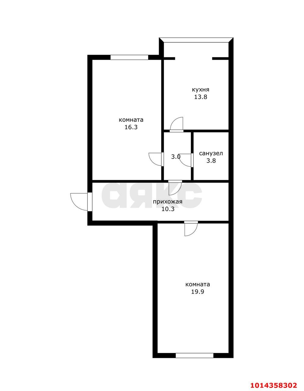 Фото №14: 2-комнатная квартира 67 м² - Яблоновский