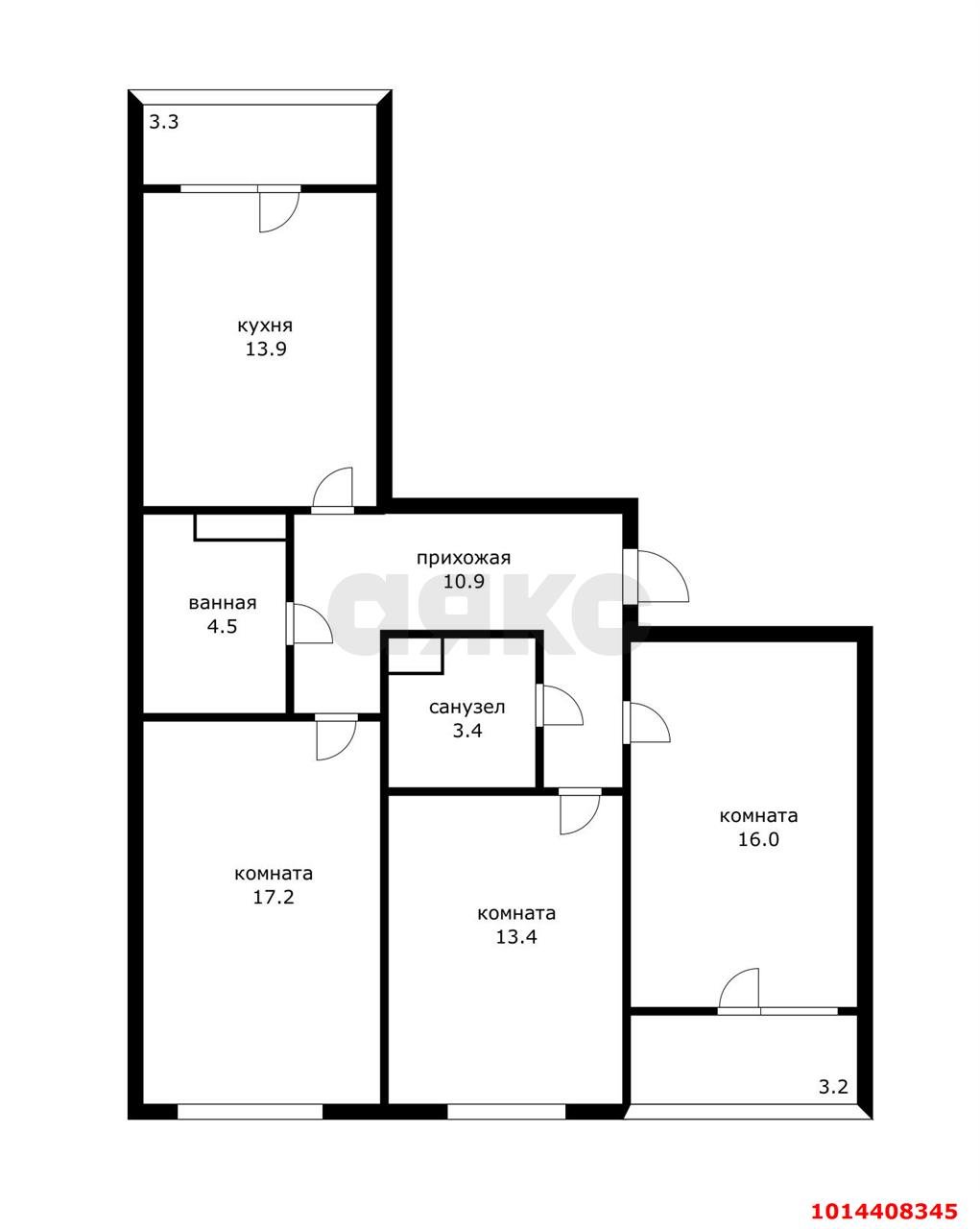 Фото №6: 3-комнатная квартира 85 м² - Краснодар, Центральный внутригородской округ, Табачная Фабрика, мкр. ЖК Все Свои Вип, ул. Колхозная, 5/2к3