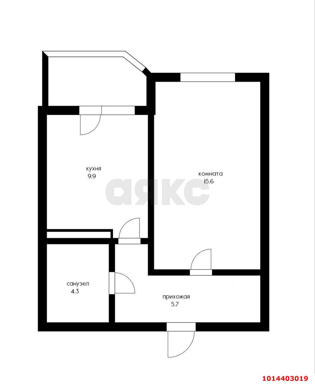 Фото №3: 1-комнатная квартира 37 м² - Краснодар, жилой комплекс Сказка Град, ул. имени В.Н. Мачуги, 166А
