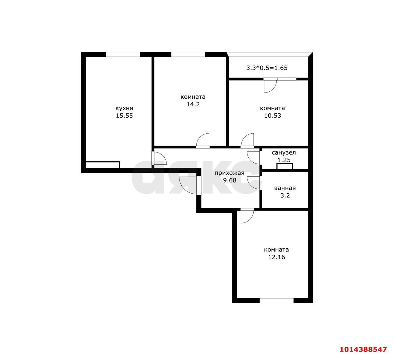 Фото №10: 3-комнатная квартира 68 м² - Краснодар, жилой комплекс Смородина, ул. имени Владимира Жириновского, 1