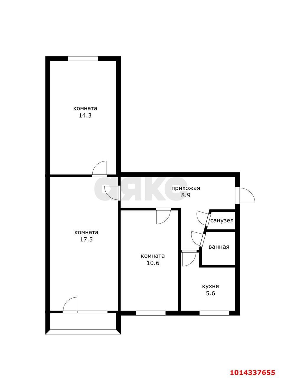 Фото №11: 3-комнатная квартира 59 м² - Краснодар, Дубинка, ул. Ставропольская, 45/4