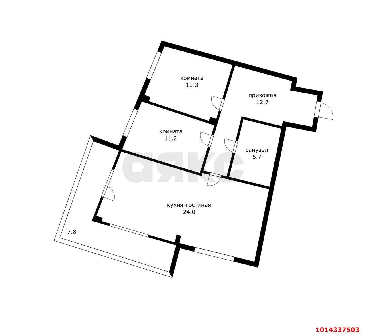 Фото №10: 2-комнатная квартира 73 м² - Краснодар, Сельскохозяйственный Институт, ул. Минская, 121