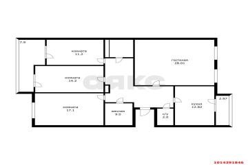 Фото №3: 4-комнатная квартира 126 м² - Краснодар, мкр. Завод Измерительных Приборов, ул. имени 40-летия Победы, 33/1
