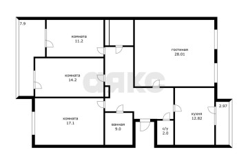 Фото №3: 4-комнатная квартира 126 м² - Краснодар, мкр. Завод Измерительных Приборов, ул. имени 40-летия Победы, 33/1