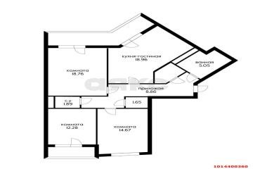 Фото №2: 3-комнатная квартира 88 м² - Краснодар, мкр. жилой комплекс Сограт, ул. Красных Партизан, 4/15