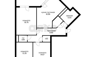 Фото №2: 3-комнатная квартира 88 м² - Краснодар, мкр. жилой комплекс Сограт, ул. Красных Партизан, 4/15