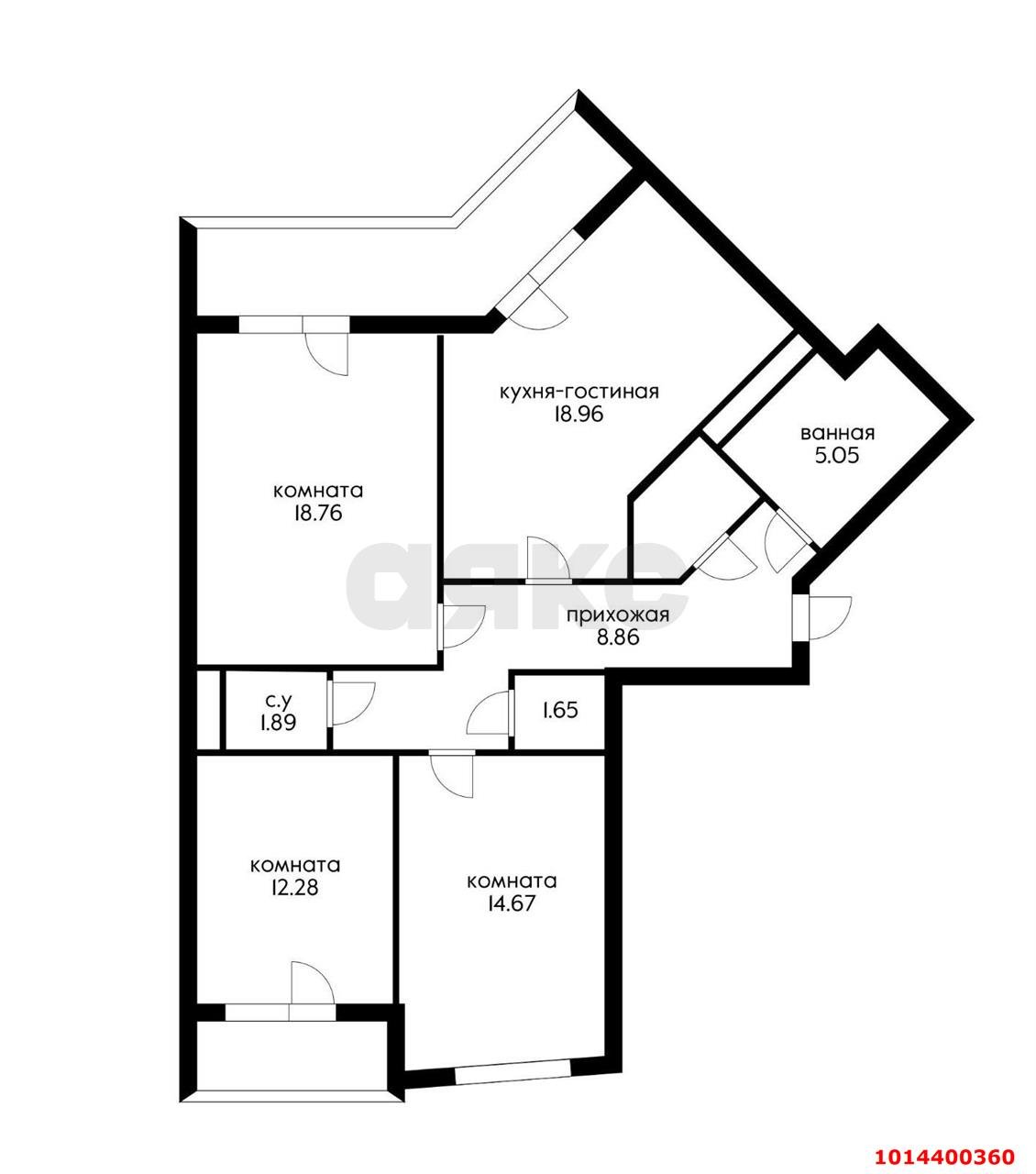 Фото №2: 3-комнатная квартира 88 м² - Краснодар, жилой комплекс Сограт, ул. Красных Партизан, 4/15