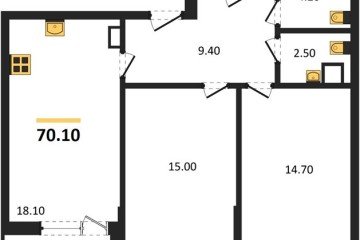 Фото №1: 2-комнатная квартира 70 м² - Краснодар, мкр. Прикубанский внутригородской округ, 