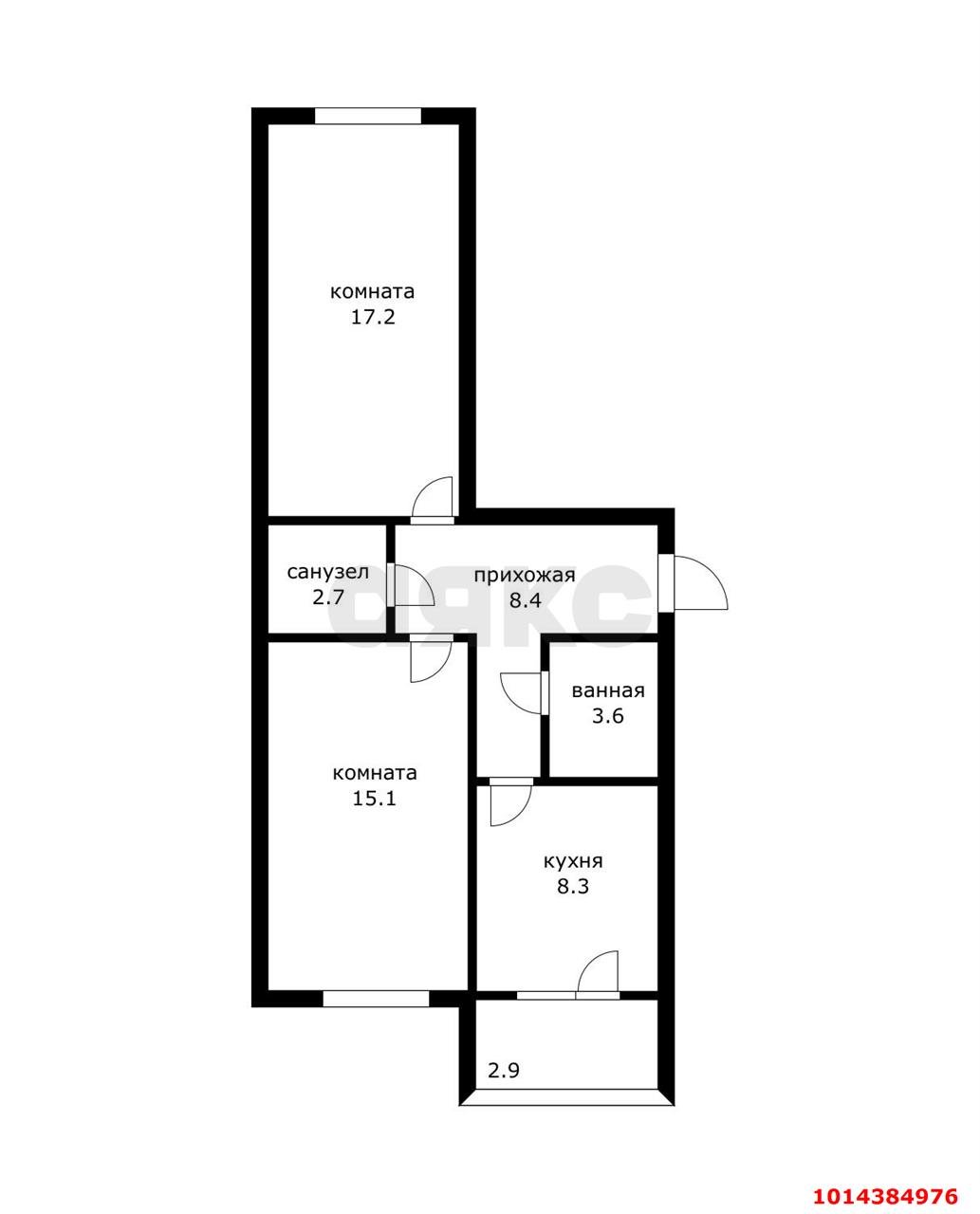 Фото №8: 2-комнатная квартира 58 м² - Краснодар, Музыкальный, ул. имени Мусоргского М.П.