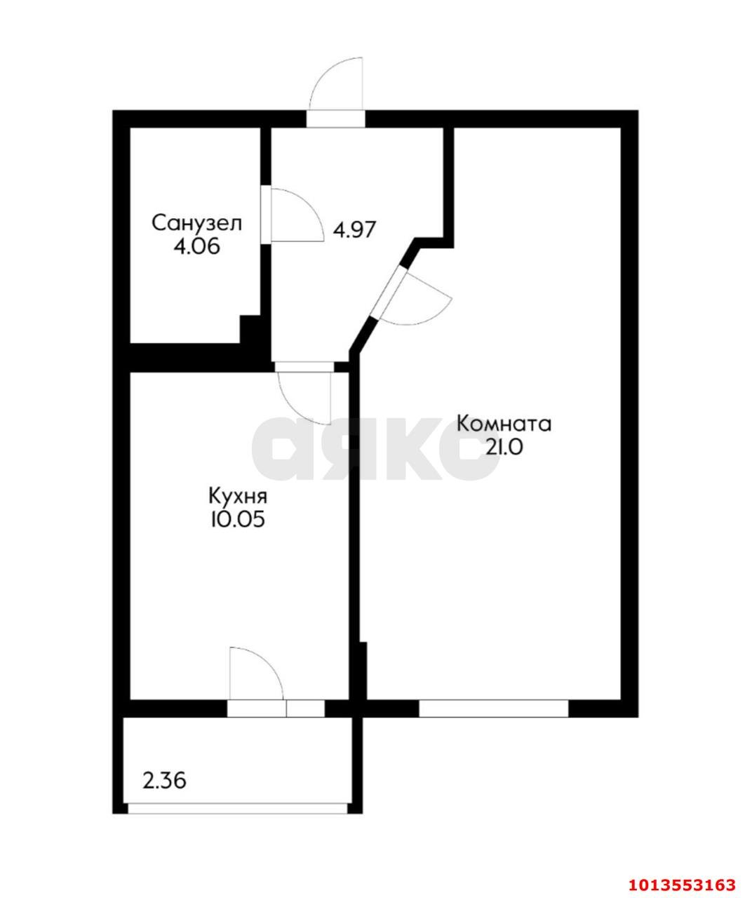 Фото №14: 1-комнатная квартира 37 м² - Краснодар, жилой комплекс Инсити, ул. Евгении Жигуленко, 11/2