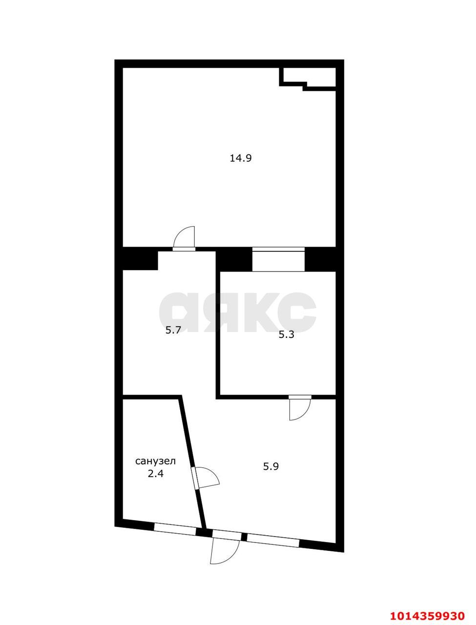 Фото №8: 1-комнатная квартира 34 м² - Краснодар, Сельскохозяйственный Институт, ул. Алма-Атинская, 2/6