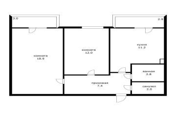 Фото №5: 2-комнатная квартира 54 м² - Адыгейск, пр-кт Ленина, 31