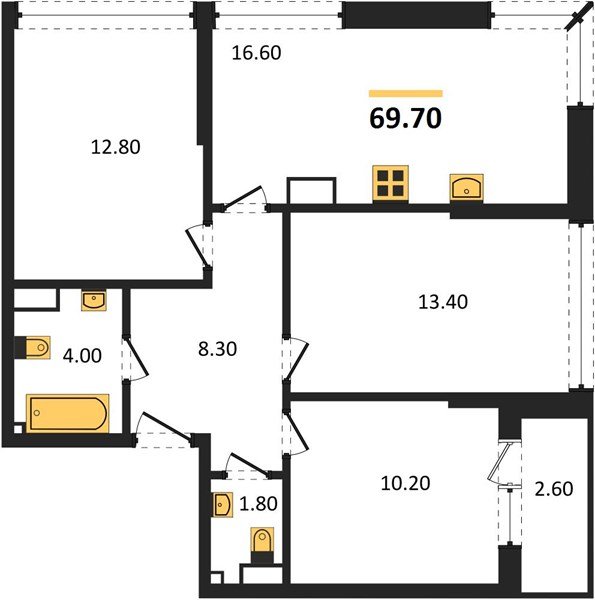 Фото №1: 3-комнатная квартира 69 м² - Краснодар, Догма Парк, 