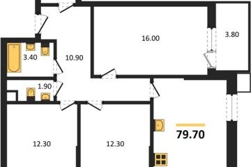 Фото №1: 3-комнатная квартира 79 м² - Краснодар, мкр. Парк Победы, 