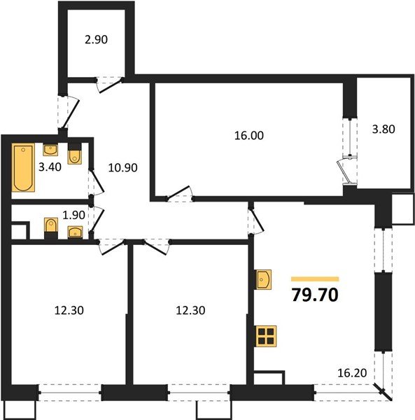 Фото №1: 3-комнатная квартира 79 м² - Краснодар, Парк Победы, 