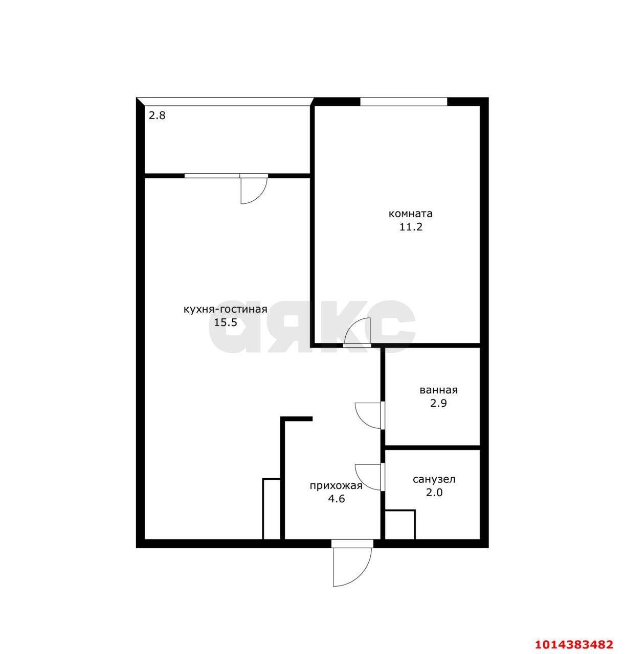 Фото №1: 1-комнатная квартира 38 м² - Краснодар, Парк Победы, ул. Героя Пешкова, 14к2