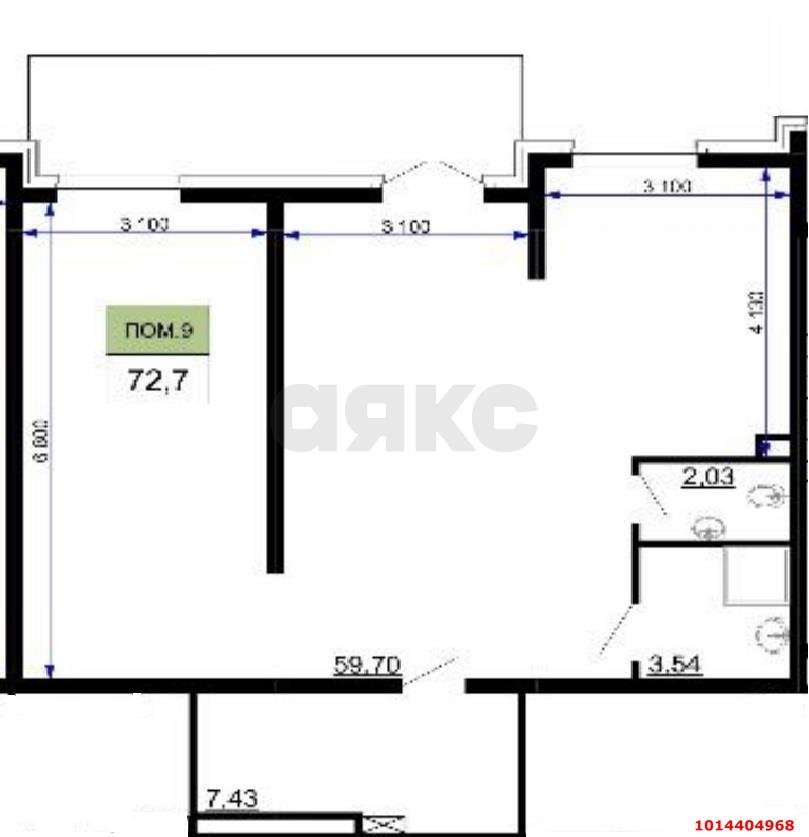 Фото №3: Торговое помещение 73 м² - Краснодар, жилой комплекс Лучший, 