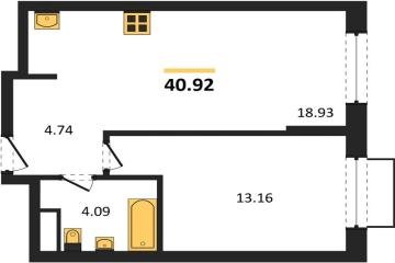 Фото №1: 1-комнатная квартира 40 м² - Тихорецк, мкр. ЖК Высочество, ул. Калинина, 114