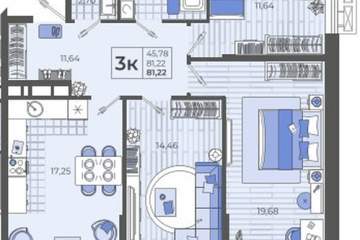 Фото №1: 3-комнатная квартира 81 м² - Тихорецк, мкр. ЖК Высочество, ул. Калинина, 114