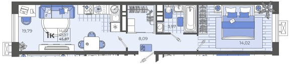 Фото №1: 1-комнатная квартира 45 м² - Тихорецк, ЖК Высочество, ул. Калинина, 114