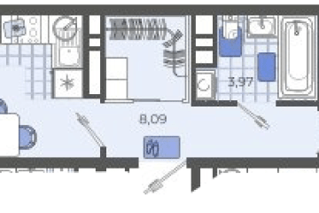 Фото №1: 1-комнатная квартира 45 м² - Тихорецк, мкр. ЖК Высочество, ул. Калинина, 114