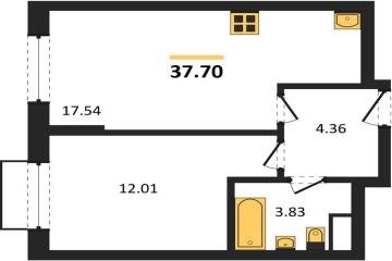 Фото №1: 1-комнатная квартира 37 м² - Тихорецк, мкр. ЖК Высочество, ул. Калинина, 114