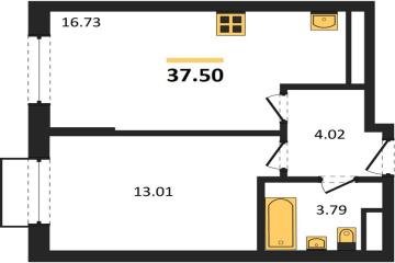 Фото №1: 1-комнатная квартира 37 м² - Тихорецк, мкр. ЖК Высочество, ул. Калинина, 114