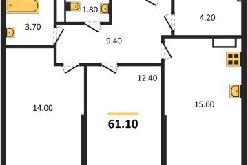 Фото №1: 2-комнатная квартира 61 м² - Краснодар, мкр. Догма Парк, 
