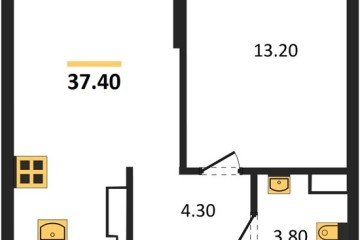 Фото №1: 1-комнатная квартира 37 м² - Краснодар, мкр. Догма Парк, 