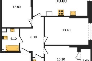Фото №1: 3-комнатная квартира 70 м² - Краснодар, мкр. Догма Парк, 