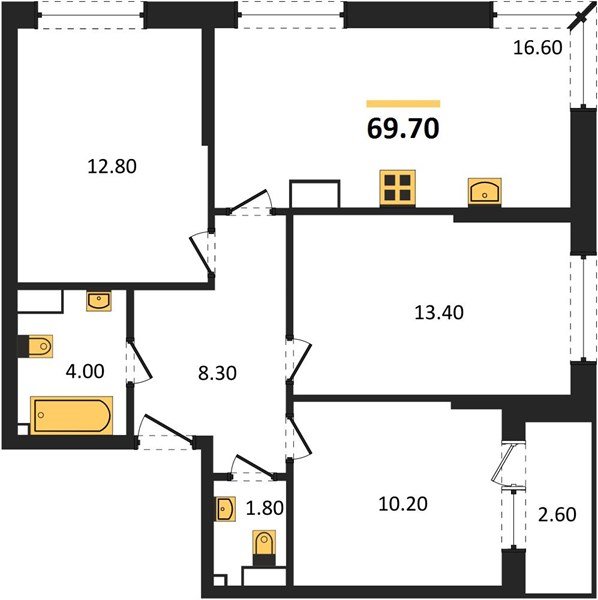 Фото №1: 3-комнатная квартира 69 м² - Краснодар, Прикубанский внутригородской округ, мкр. Догма Парк
