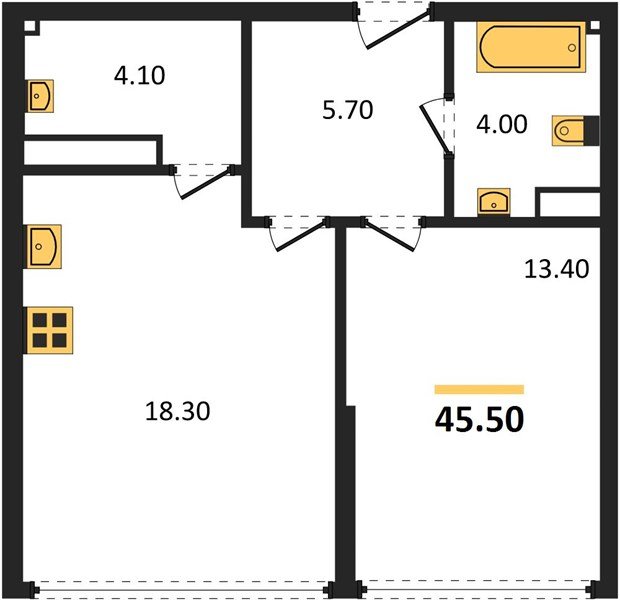 Фото №1: 1-комнатная квартира 45 м² - Краснодар, Догма Парк, мкр. Прикубанский внутригородской округ