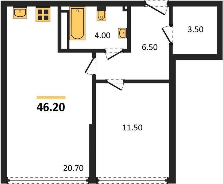Фото №1: 1-комнатная квартира 46 м² - Краснодар, Догма Парк, мкр. Прикубанский внутригородской округ