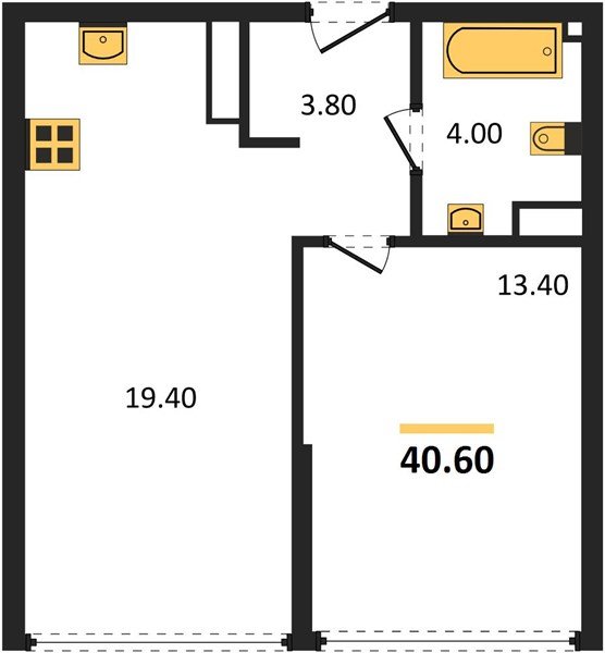 Фото №1: 1-комнатная квартира 40 м² - Краснодар, Догма Парк, мкр. Прикубанский внутригородской округ