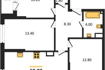 Фото №1: 3-комнатная квартира 69 м² - Краснодар, мкр. Прикубанский внутригородской округ, 