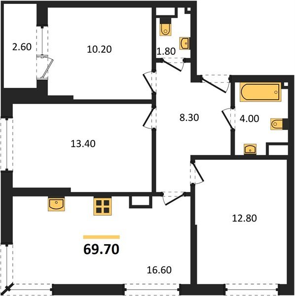 Фото №1: 3-комнатная квартира 69 м² - Краснодар, Догма Парк, мкр. Прикубанский внутригородской округ