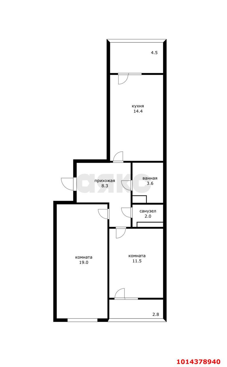 Фото №14: 2-комнатная квартира 66 м² - Краснодар, жилой комплекс Выше, ул. Евгении Жигуленко, 25к3