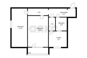 Фото №2: 2-комнатная квартира 44 м² - Краснодар, мкр. Камвольно-суконный Комбинат, ул. Сормовская, 30