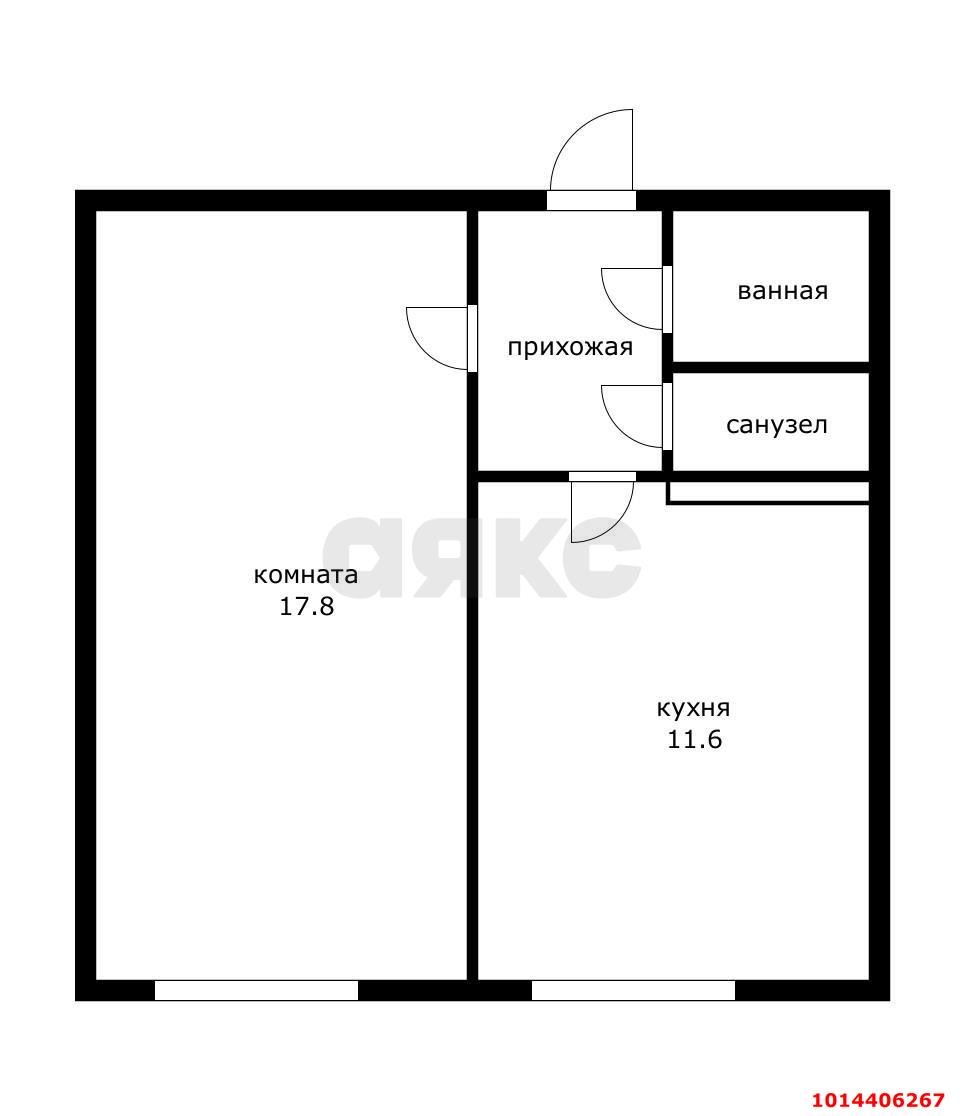 Фото №1: 1-комнатная квартира 35 м² - Краснодар, Комсомольский, ул. Симферопольская, 54