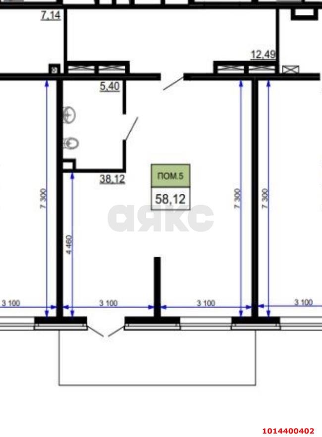 Фото №2: Коммерция 58 м² - Краснодар, Прикубанский внутригородской округ, имени Петра Метальникова, мкр. ЖК Лучший, ул. Ростовское шоссе, 30/6к3