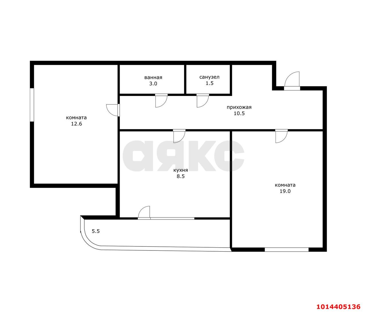 Фото №12: 2-комнатная квартира 58 м² - Краснодар, Центральный, ул. Коммунаров, 57