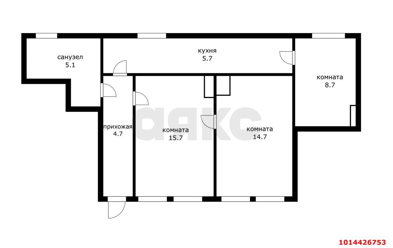 Фото №2: 3-комнатная квартира 52 м² - Краснодар, Центральный, ул. Горького, 129