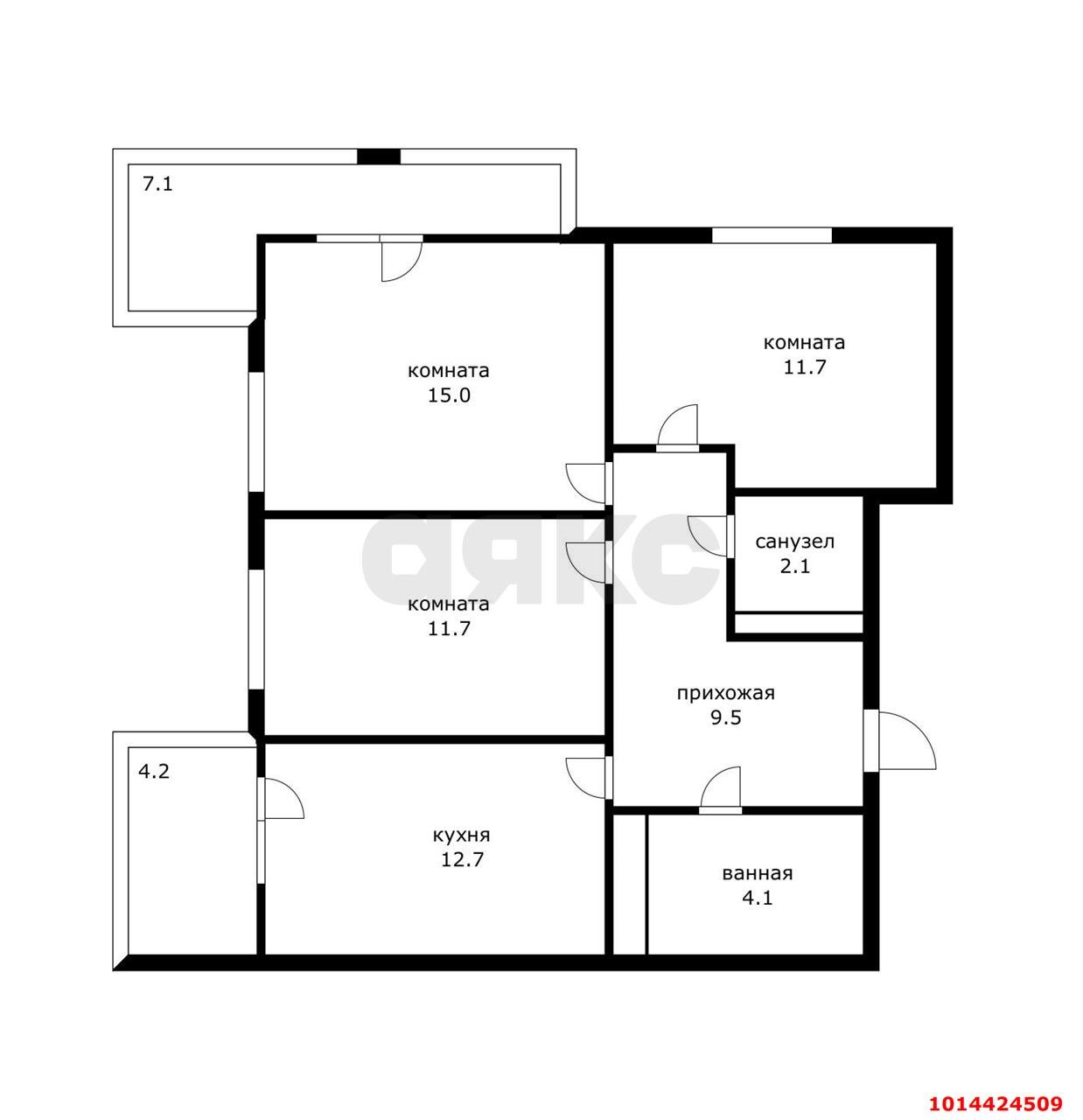 Фото №5: 3-комнатная квартира 78 м² - Краснодар, жилой комплекс Отражение, ул. Конгрессная, 43