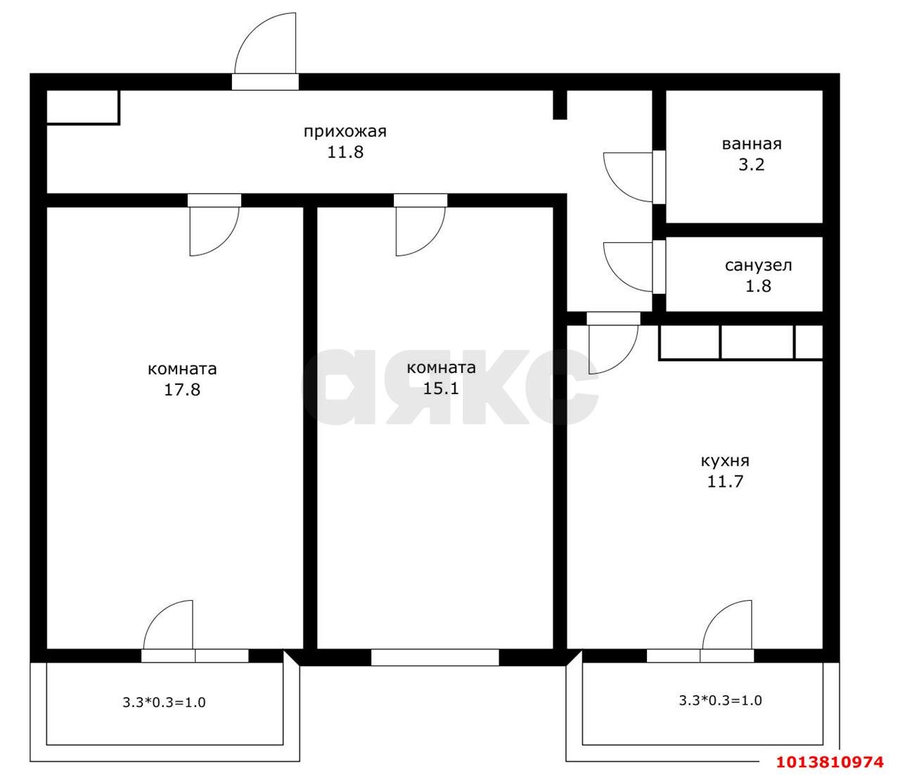 Фото №15: 2-комнатная квартира 64 м² - Краснодар, Участок №24, ул. Трудовой Славы, 43к1