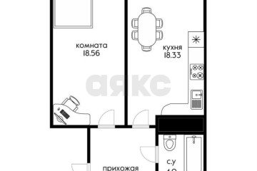 Фото №2: 1-комнатная квартира 56 м² - Краснодар, мкр. жилой комплекс Квартет, ул. имени Снесарева, 10