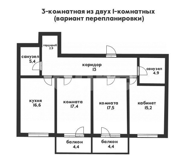 Фото №14: Апартаменты 48 м² - Геленджик, ул. Мира, 44лит5